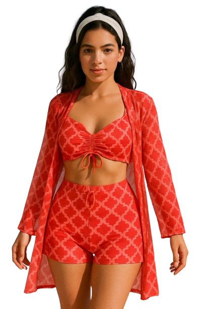 Bikini Isla Bonita Rojo - 3 Piezas